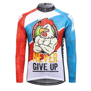 Thriller Rider Sports Vêtements de Vélo Homme Cyclisme Maillots Manche Longue(Never Give Up)